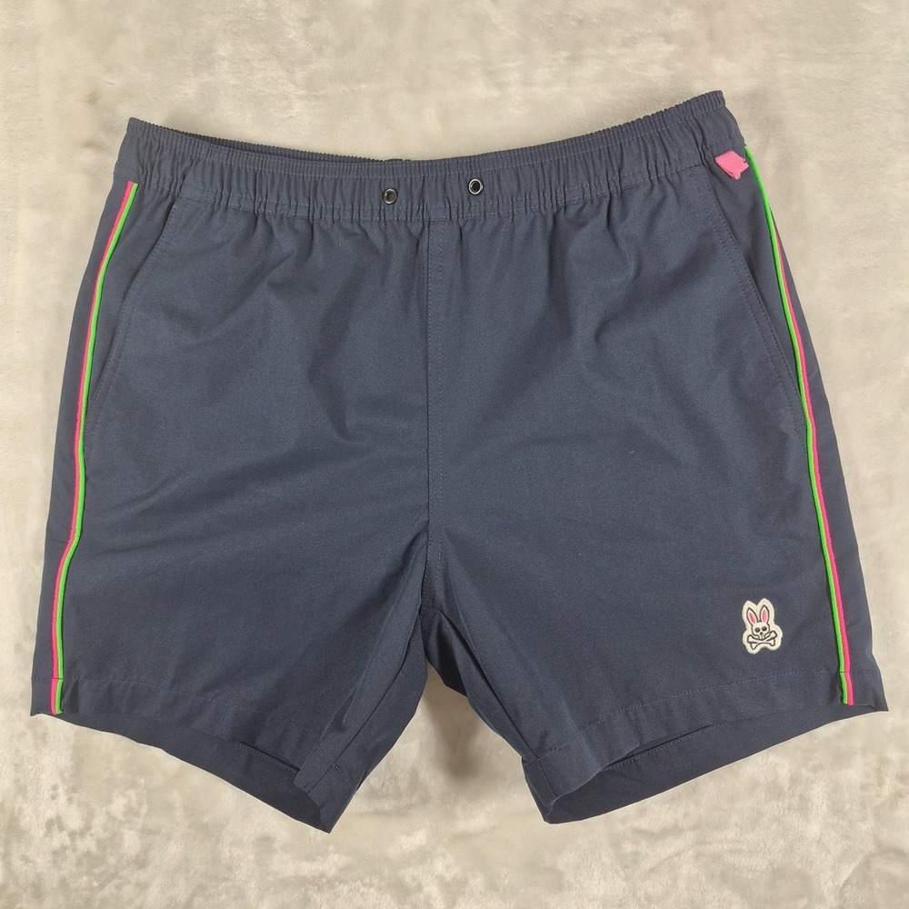 Psycho Bunny Swim Trunks Men's Small Blue Lined 5" Inseam Beach Pool Outdoor